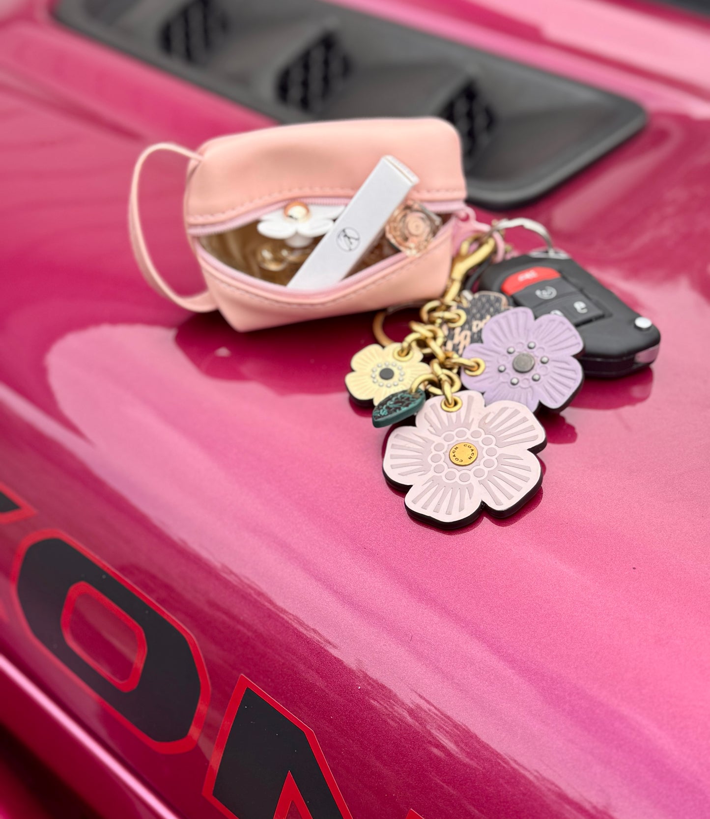 Light Pink Mini Leather Fragrance Travel Tote