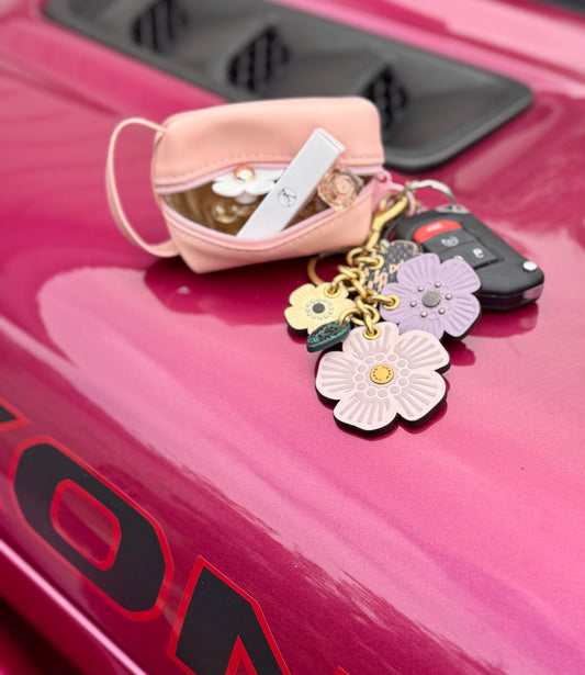 Light Pink Mini Leather Fragrance Travel Tote